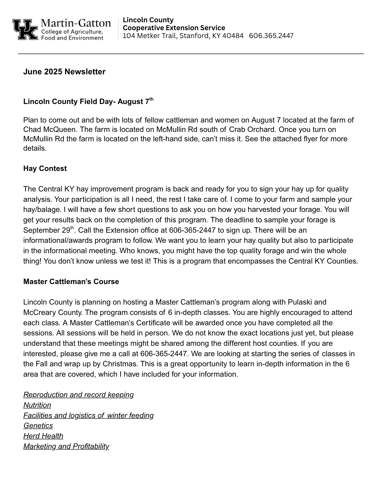 Ag newsletter page 2