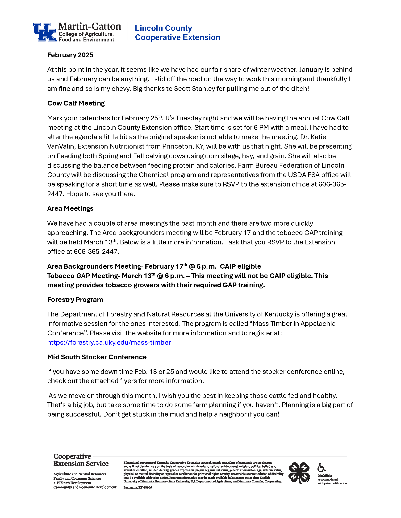 Ag Newsletter page 1